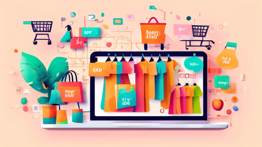 Create a visually compelling image that illustrates A/B testing for Shopify data analysis, featuring a vibrant dashboard with key metrics and insights, surrounded by diverse products and a backdrop of