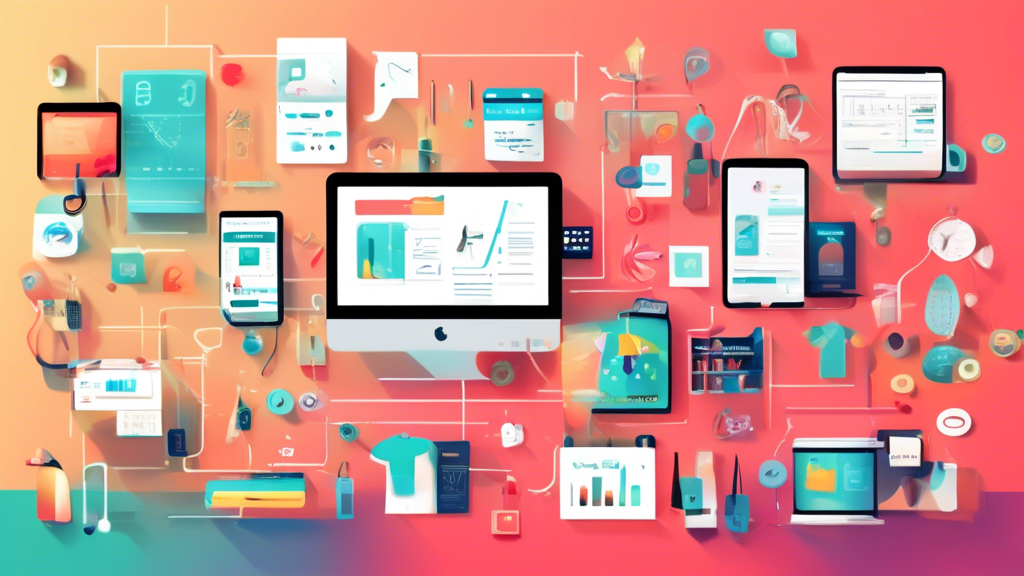 An assortment of A/B testing tools displayed in a visually appealing and informative way, highlighting their benefits for optimizing Shopify stores