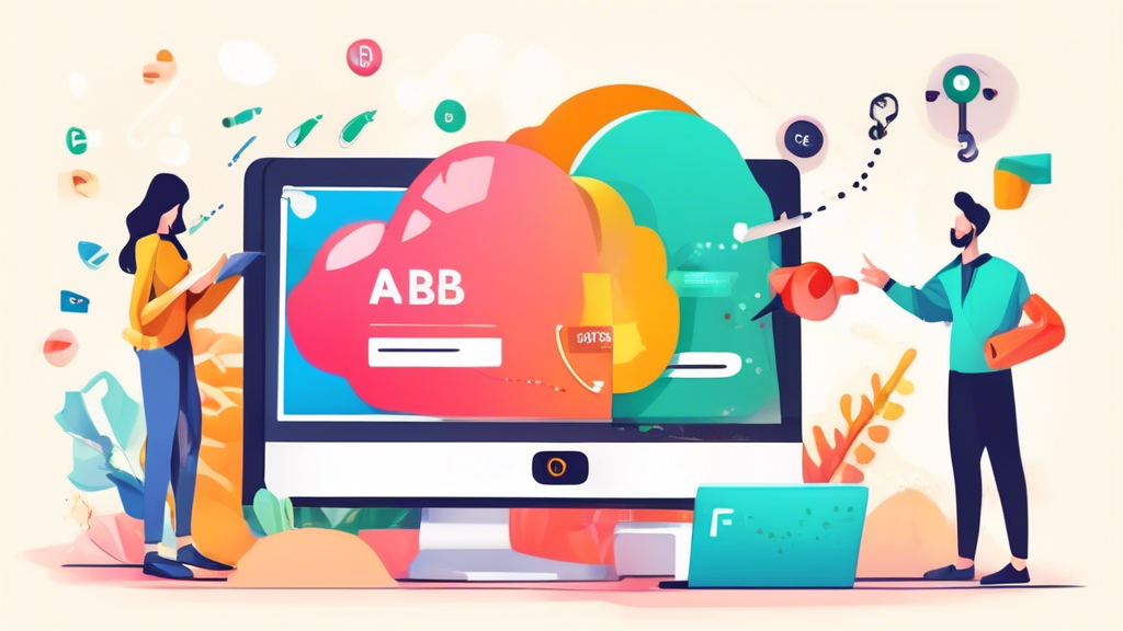 Create an image that captures the impact of A/B testing on Shopify website SEO, showcasing increased organic traffic, higher conversion rates, and improved search engine rankings.