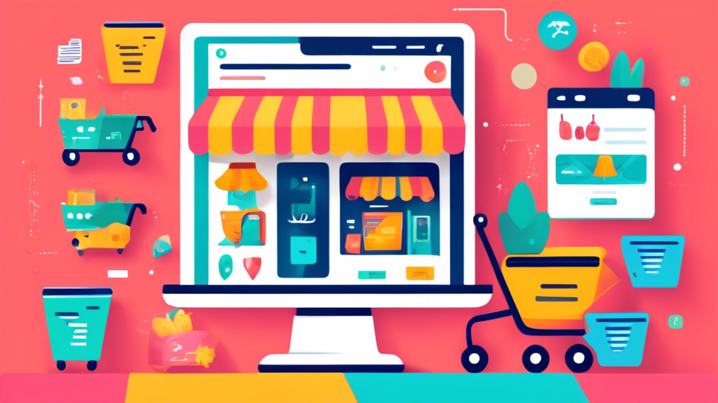 Create an image of a vibrant and engaging online store website interface featuring the top Shopify plugins for boosting conversions. Include elements such as a shopping cart icon, product images, customer reviews section, and a Shop Now button. The d