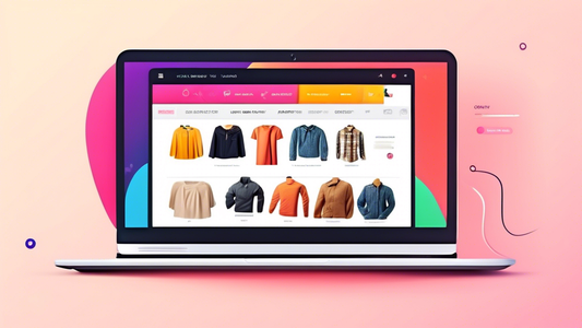 Create an image of a sleek and user-friendly online store interface on a laptop screen, featuring eye-catching product images, intuitive navigation, a strategically placed call-to-action button, and positive customer reviews. 