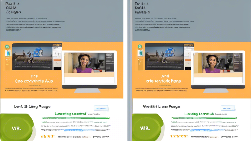 **DALL-E Prompt**: A split screen image. On the left side, an image of a website's landing page with low conversion rates. On the right side, an image of the same website's landing page with high conv