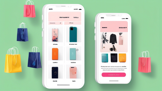 Create an image of a mobile phone shopping on Shopify, showcasing the convenience and ease of mobile-first design.